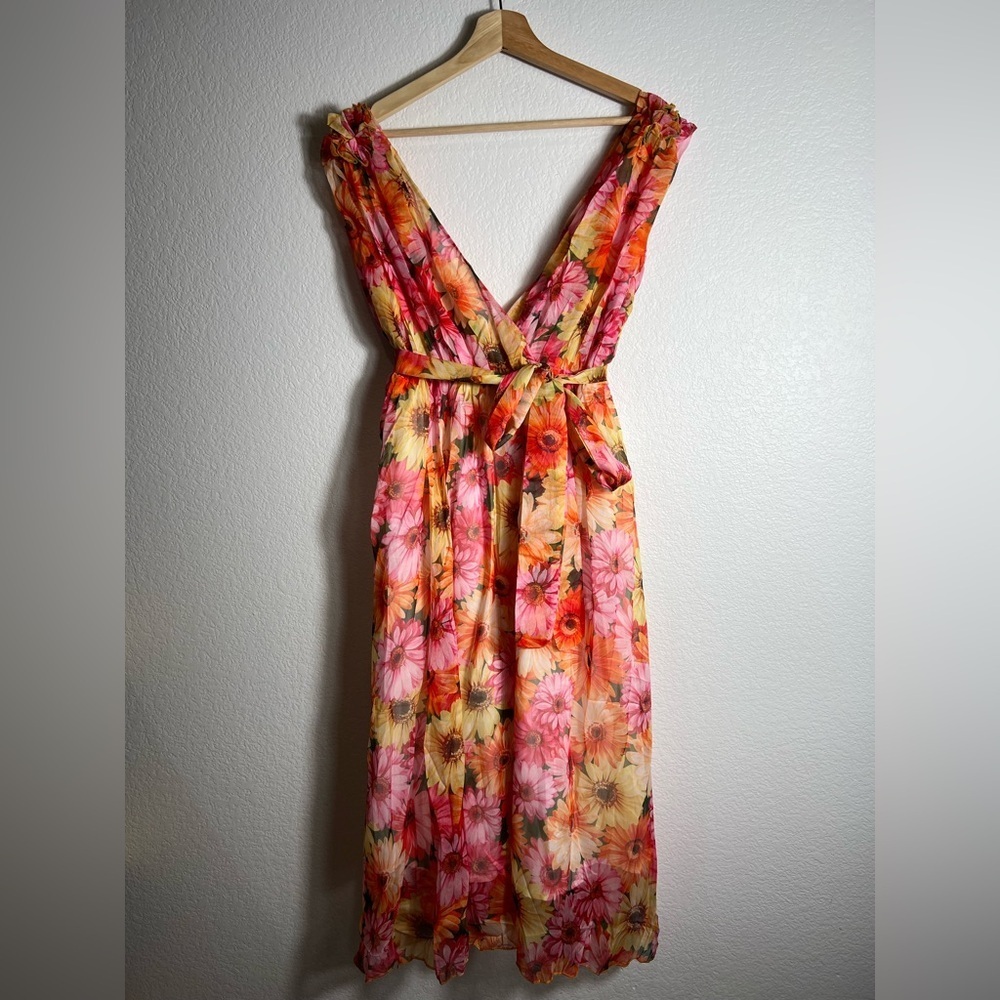 NWT Kaimilan multicolor‎ floral pink red dress 6
